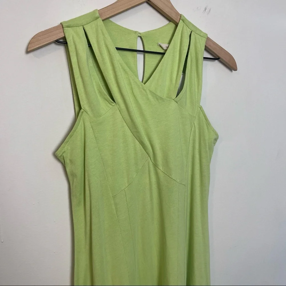 NEW SOFT SURROUNDINGS- Duvall Sleeveless Midi Dress Margarita Green - Picture 4 of 10